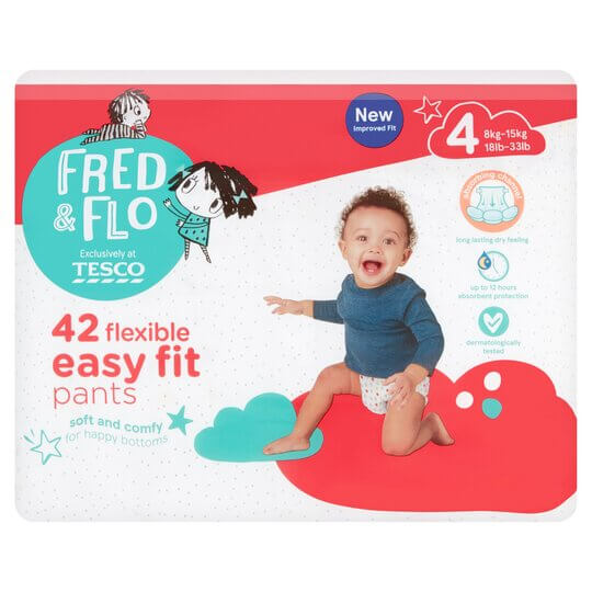 Fred & Flo Easy Fit Size 6 Nappy Pant 34 Pack - Tesco Groceries